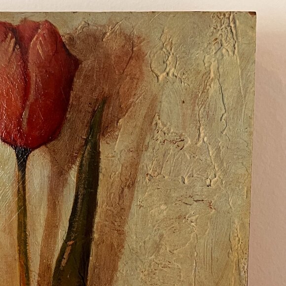 Trio of Single Tulips - Made by The Tulip Box  Montreal QC - On Wooden Block Fra - Picture 16 of 16